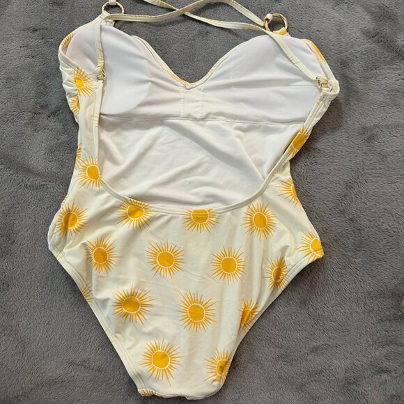 Kate Spade One Piece Swimsuit No Size Appx MEDIUM Yellow Suns - Picture 6 of 7